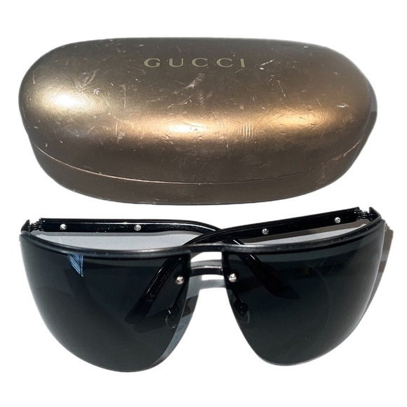 Authentic Gucci 1891/S Rimless Sunglasses Gray Blk Silver Haardware W Gucci Case - Picture 3 of 15